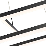 Подвесной светильник светодиодный с 2-мя черными прямоугольными плафонами из алюминия и акрила с пультом для регулировки света Smeragde Light Black варинант исполнения - 2 | Loft Concept в Барнауле