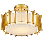 Потолочный светильник круглый с каркасом в форме треугольников и тканевым абажуром Brutal Light варинант исполнения - 3 | Loft Concept в Барнауле