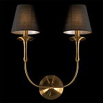 Бра с металлическим основанием бронзового цвета и 2-мя черными конусовидными абажурами Dignity варинант исполнения - 4 | Loft Concept в Барнауле