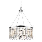 Люстра круглая цвета хром с вертикальными стеклянными трубками и круглыми подвесками Kichler варинант исполнения - 1 | Loft Concept в Барнауле