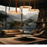 Люстра в форме обруча из натурального камня Minerals of Light варинант исполнения - 5 | Loft Concept в Барнауле