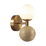 Бра с шарообразным матовым плафоном и шаром из камня на металлическом основании Orb Essence варинант исполнения - 1 | Loft Concept в Барнауле