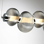 Подвесной светильник линейный с 7-ю рифлеными стеклянными шарами Marcelh Light варинант исполнения - 9 | Loft Concept в Барнауле