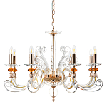 Люстра с 8-ю лампочками и изогнутыми прозрачными элементами из стекла Twisted Glass Candles Chandelier варинант исполнения - 1 | Loft Concept в Барнауле