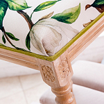 Банкетка из натурального бука золотистая с изображением птиц и цветов Blooming Bird варинант исполнения - 3 | Loft Concept в Барнауле