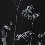 Обои ручная роспись Bamboo Argent on Pitch dyed silk варинант исполнения - 2 | Loft Concept в Барнауле