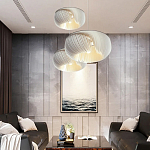 Подвесной светильник с белыми изящными декоративными лепестками Volumetric Petal Lamp варинант исполнения - 7 | Loft Concept в Барнауле