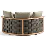 Дизайнерский уличный диван из массива дерева с плетеной спинкой PALINFRASCA Sofa варинант исполнения - 13 | Loft Concept в Барнауле