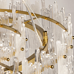 Люстра круглая с прозрачными стержнями разной длины Textured Glass Chandelier варинант исполнения - 10 | Loft Concept в Барнауле