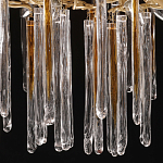 Люстра подвесная золотого цвета с разветвленными ветвями и прозрачными стеклянными подвесками Droplet Chandelier варинант исполнения - 7 | Loft Concept в Барнауле