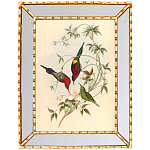 Постер с изображением птиц и цветов в зеркальной раме Blooming Birds Poster варинант исполнения - 2 | Loft Concept в Барнауле
