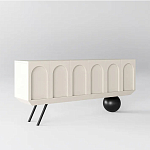 Дизайнерский комод с фактурным фасадом и чёрной ножкой в форме шара Samanta варинант исполнения - 1 | Loft Concept в Барнауле