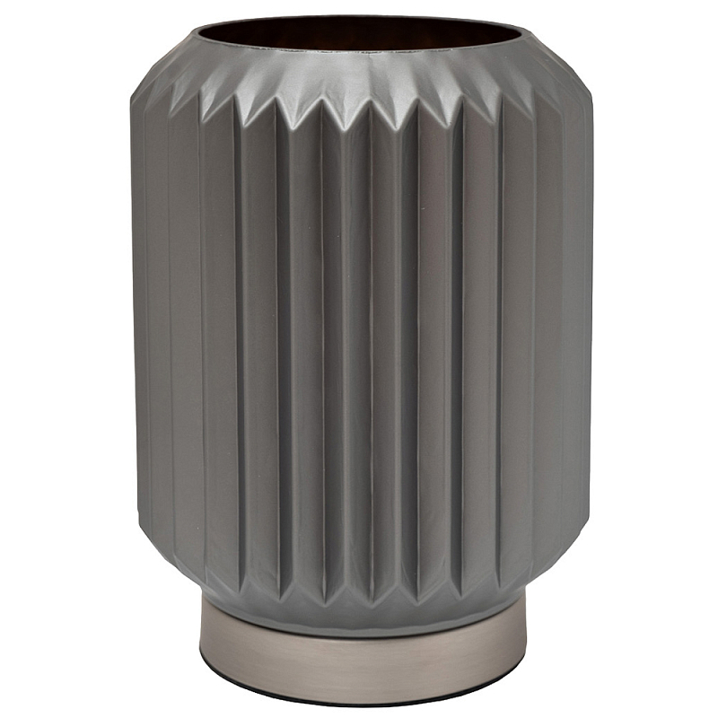 Настольная лампа стеклянная фактурная серого цвета Smoky Corrugated Lamp Серый Настольная лампа стеклянная фактурная серого цвета Smoky Corrugated Lamp Серый в Барнауле | Loft Concept