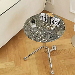 Дизайнерский журнальный стол с круглой столешницей на изогнутых стальных ножках Obafaby варинант исполнения - 2 | Loft Concept в Барнауле