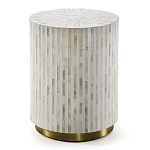 Круглый приставной столик с инкрустацией RADIAL BONE INLAY SIDE TABLE варинант исполнения - 3 | Loft Concept в Барнауле