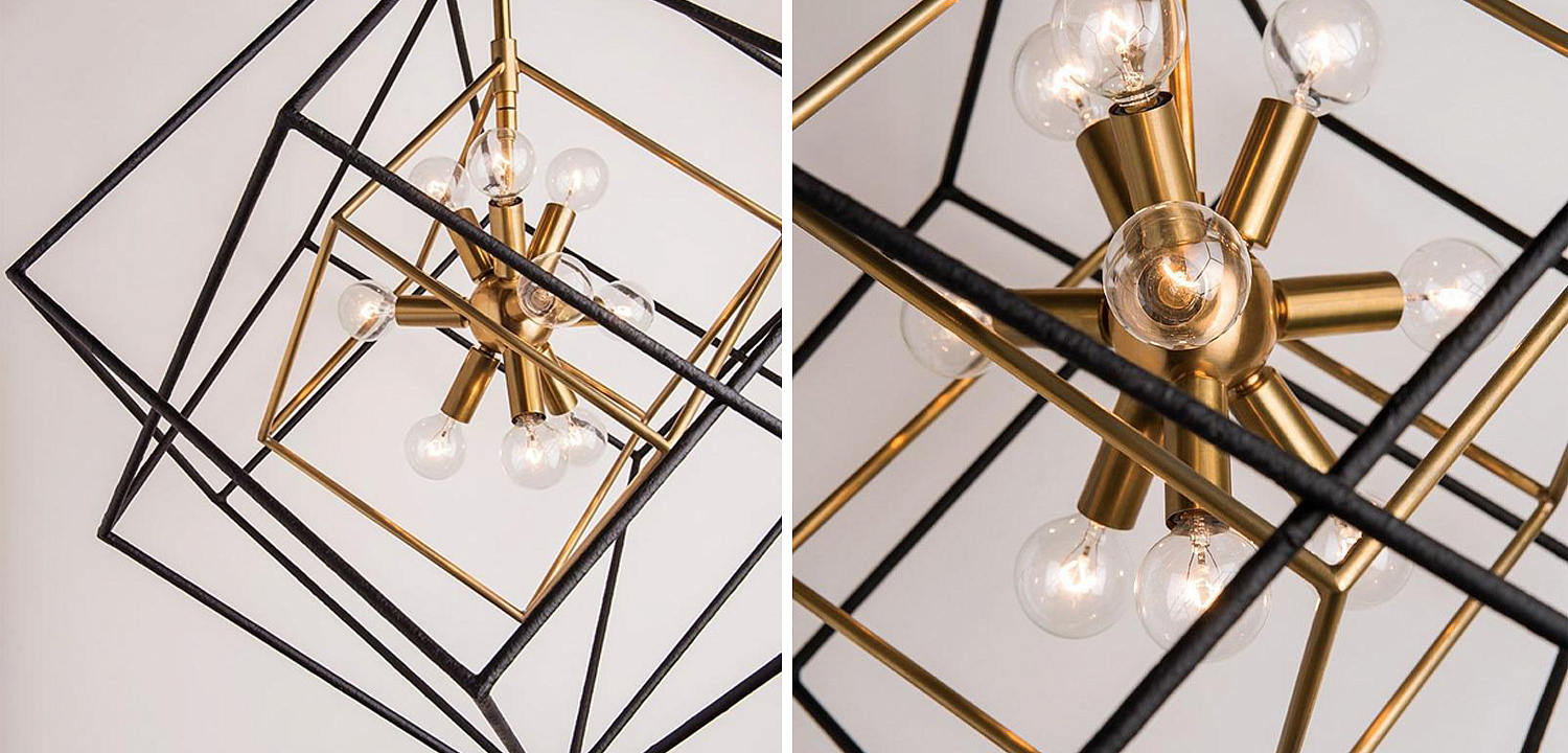 Люстра CUBIST Pendant Black and Gold 9 lamp Люстра CUBIST Pendant Black and Gold 9 lamp - Loft-Concept в Барнауле