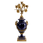 Подсвечник из темно-синего фарфора с бронзовыми элементами и цветами Eden Garden варинант исполнения - 1 | Loft Concept в Барнауле