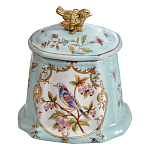 Шкатулка голубого цвета с рисунком и состаренным эффектом Eden Garden варинант исполнения - 2 | Loft Concept в Барнауле