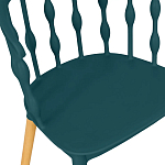 Пластиковый стул на ножках из массива бука Ferret Spiral Green варинант исполнения - 4 | Loft Concept в Барнауле