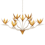 Люстра с плафонами в виде цветов Golden Bird of Paradise варинант исполнения - 3 | Loft Concept в Барнауле