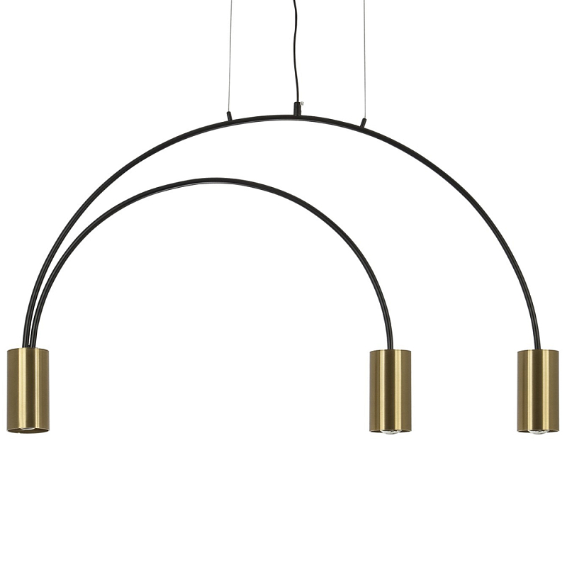 Линейный светильник с дугообразным каркасом Daviau Linear Arch Light 3 Черный Латунь Линейный светильник с дугообразным каркасом Daviau Linear Arch Light 3 Черный Латунь в Барнауле | Loft Concept