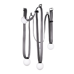 Подвесной светильник с серыми кожаными ремнями и белыми стеклянными плафонами в виде шаров Flos Wireline Lighting варинант исполнения - 5 | Loft Concept в Барнауле