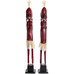 Комплект из 2-х деревянных статуэток Asmat Tall Statuettes Red варинант исполнения - 1 | Loft Concept в Барнауле