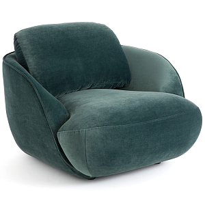 Полукруглое мягкое кресло Halle Green Armchair
