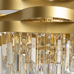 Люстра цвета матового золота с металлическими лентами и длинными прозрачными подвесками Gilded Waves варинант исполнения - 4 | Loft Concept в Барнауле