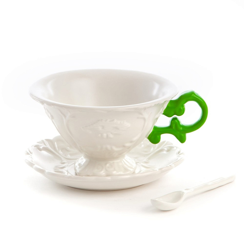 Чайная пара Seletti I-Tea Green Белый Зеленый в Барнауле | Loft Concept 