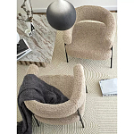 Кресло полукруглое мягкое с буклированной обивкой Armchair with Boucle Upholstery варинант исполнения - 8 | Loft Concept в Барнауле