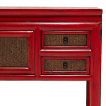 Деревянная консоль в китайском стиле с ящиками и дверцами красная Chinese Console Table варинант исполнения - 5 | Loft Concept в Барнауле