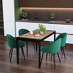 Стол обеденный раздвижной с прямоугольной столешницей на четырех черных ножках Blair варинант исполнения - 9 | Loft Concept в Барнауле