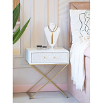 Приставной столик с выдвижным ящиком  White Table Carved Pattern варинант исполнения - 8 | Loft Concept в Барнауле
