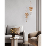 Подвесной светильник с вертикальной композицией из прозрачных и янтарных стеклянных шаров и ромбов Gabriel Scott Luna варинант исполнения - 11 | Loft Concept в Барнауле