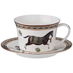 Чайный сервиз из фарфора с изображением лошадей на 6 персон 15 предметов Porcelain Horse Set  варинант исполнения - 1 | Loft Concept в Барнауле