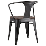 Черный глянцевый стул с сиденьем из натурального дерева TOLIX варинант исполнения - 5 | Loft Concept в Барнауле