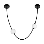 Подвесной светильник в форме дуги с белыми шарообразными плафонами Flos Wireline Lighting варинант исполнения - 2 | Loft Concept в Барнауле