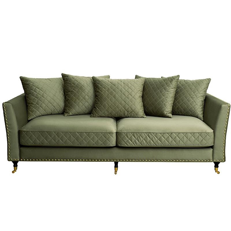 Диван Giorgio Sofa трехместный велюровый Оливковый Темно-синий Диван Giorgio Sofa трехместный велюровый Оливковый Темно-синий в Барнауле | Loft Concept