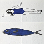 Плитка с узором Рыба пловчиха варинант исполнения - 1 | Loft Concept в Барнауле