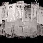 Люстра круглая с подвесными прямоугольными пластинами из стекла Glacier Panels варинант исполнения - 7 | Loft Concept в Барнауле