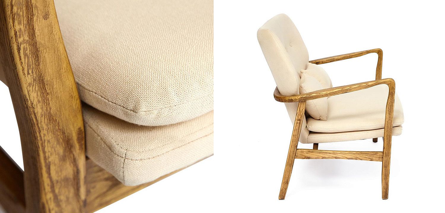 Диван с каркасом из массива дерева Makeshift sofa beige Диван с каркасом из массива дерева Makeshift sofa beige - Loft-Concept в Барнауле