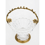 Чаша из прозрачного стекла на ножке с бронзовой ручкой в виде ветки Eden Garden варинант исполнения - 3 | Loft Concept в Барнауле