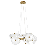 Люстра подвесная круглая с ветвистыми бронзовыми элементами и стеклянными рифлеными дисками Textured Glass Chandelier варинант исполнения - 1 | Loft Concept в Барнауле