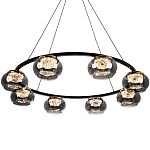 Люстра с круглыми плафонами из дымчато-серого стекла IONA Grey Glass Chandelier 8 варинант исполнения - 1 | Loft Concept в Барнауле