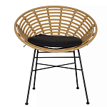 Стул круглый с ротанговым плетением Round Wicker Stool варинант исполнения - 2 | Loft Concept в Барнауле