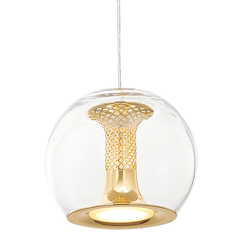 Подвесной светильник со стеклянным плафоном Inner Gleam Globe gold Золотой Прозрачное Стекло Подвесной светильник со стеклянным плафоном Inner Gleam Globe gold Золотой Прозрачное Стекло в Барнауле | Loft Concept