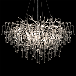 Люстра подвесная с прозрачными стеклянными подвесками в форме капель Диаметр 100 см Droplet Chandelier варинант исполнения - 19 | Loft Concept в Барнауле