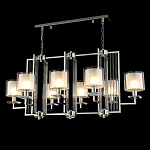 Люстра прямоугольной формы с 8-ю цилиндрическими плафонами из стекла Laurent варинант исполнения - 3 | Loft Concept в Барнауле