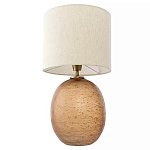 Настольная лампа с тканевым бежевым абажуром на овальном основании Beige Lampshade on Oval Base варинант исполнения - 2 | Loft Concept в Барнауле